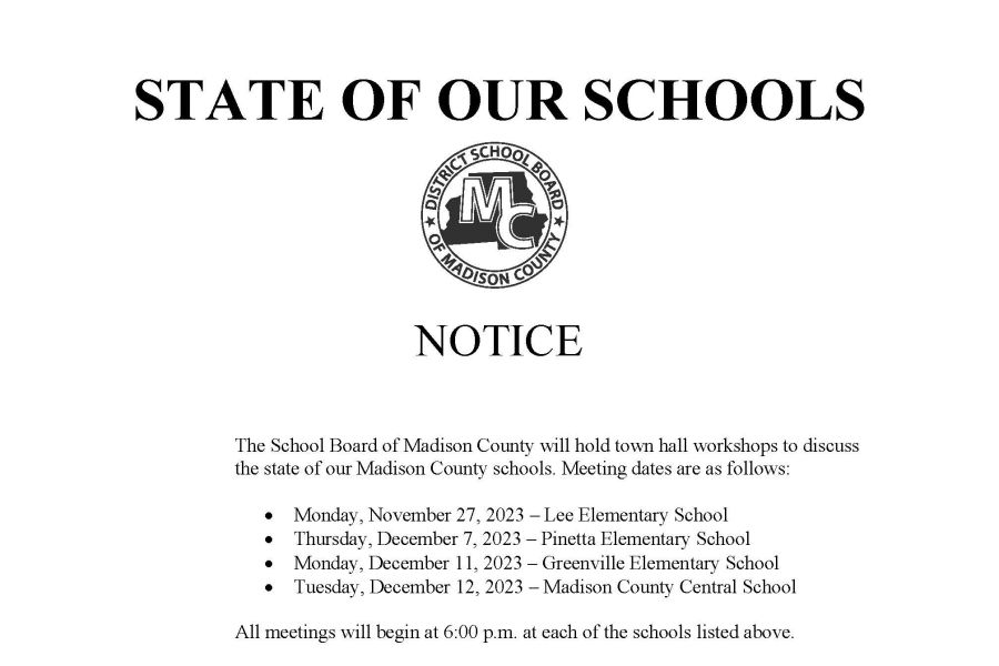 State of Our Schools Meeting Notice